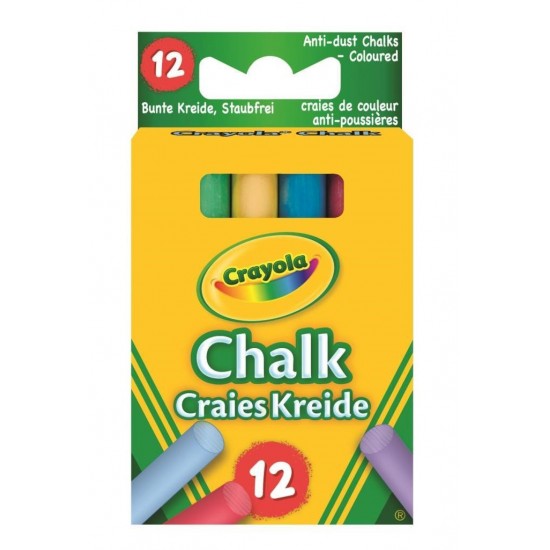 Crayola Anti-Dust Colour Chalk Sticks 12 Pack