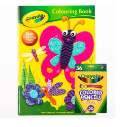 Crayola Colouring Set -  Butterfly Book - 36 Coloured Pencils