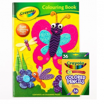 Crayola Colouring Set -  Butterfly Book - 36 Coloured Pencils