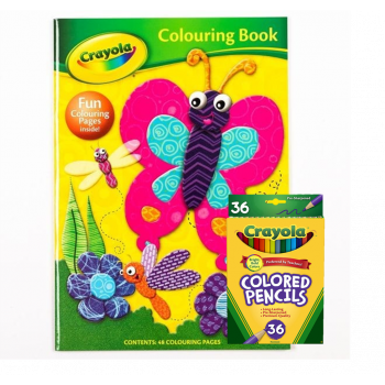 Crayola Colouring Set -  Butterfly Book - 36 Coloured Pencils