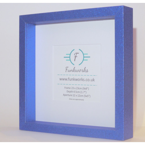 Glitter Blue - Box Photo Frame 9 x 9 Inch (23cmx23cm) Glitter Blue - Box Photo Frame 9 x 9 Inch (23cmx23cm)