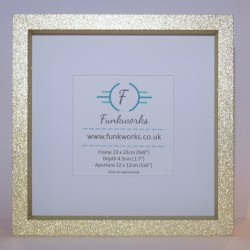 Glitter Gold - Box Photo Frame 9 x 9 Inch (23cmx23cm)
