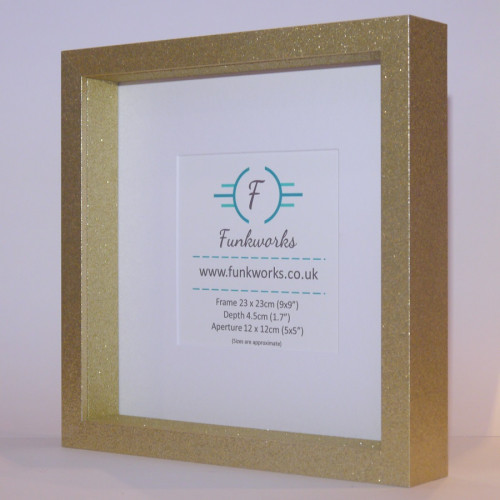 Glitter Gold - Box Photo Frame 9 x 9 Inch (23cmx23cm) Glitter Gold - Box Photo Frame 9 x 9 Inch (23cmx23cm)