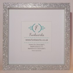 Glitter Silver - Box Photo Frame 9 x 9 Inch (23cmx23cm)
