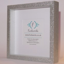 Glitter Silver - Box Photo Frame 9 x 9 Inch (23cmx23cm)