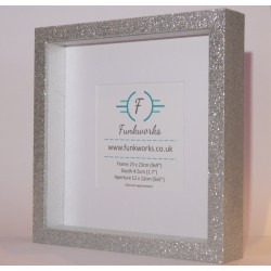 Glitter Silver - Box Photo Frame 9 x 9 Inch (23cmx23cm)