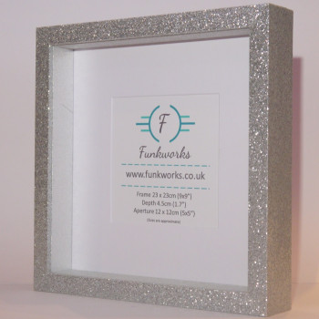 Glitter Silver - Box Photo Frame 9 x 9 Inch (23cmx23cm)
