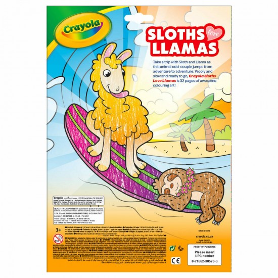 Crayola Sloths Love Llamas 32 Page Colouring Book